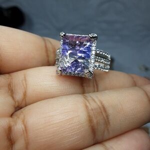 925 Ametrine and zircon ring